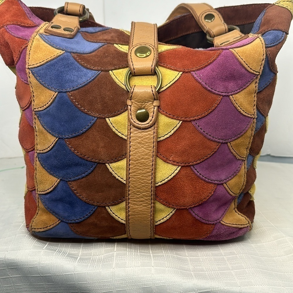 Lucky Brand Multicolor Scallop Patchwork Leather … - image 6